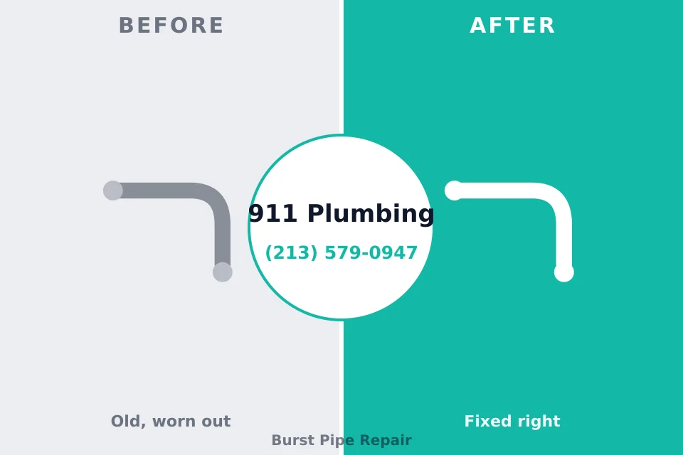Before and after: plumbing company Whittier, CA
